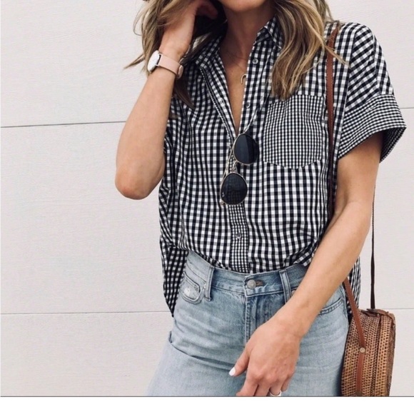 Madewell Tops - Madewell Tops Oversized Courier Shirt button down black gingham
